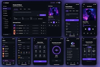 build ai music website, ai music generator app, ai text to music app
