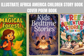 illustrate africa america children story book kid story book cover poem book
