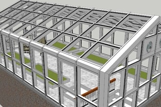 create 3d greenhouse, glasshouse, conservatory and sunroom render