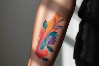 create a watercolor tattoo design