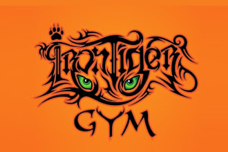 design vibrant iron tiger gym fitness logo