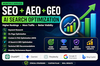 provide monthly aeo, GEO and ai SEO services
