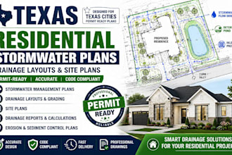 prepare texas residential stormwater plans, drainage layouts and site plans