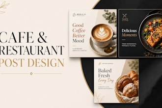 design engaging social media posts for restaurant and cafe