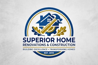 design a professional home improvement logo for renovation and construction