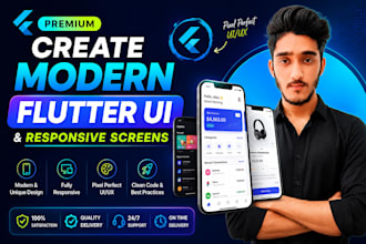 create modern flutter UI and responsive screens