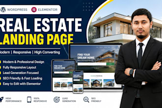 build a responsive real estate landing page with elementor