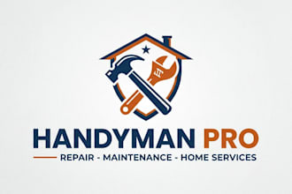 design a professional handyman logo for repair, maintenance, and home service