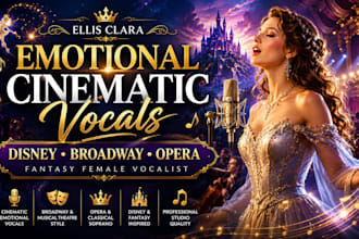 sing emotional cinematic, opera, broadway, fantasy, disney female vocals