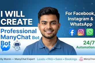 build a manychat facebook messenger chatbot for real estate or ecommerce
