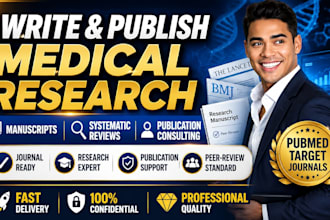 write medical manuscripts, systematic reviews and provide publication consulting