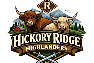 do make hickory ridge highlanders hand drawn logo design