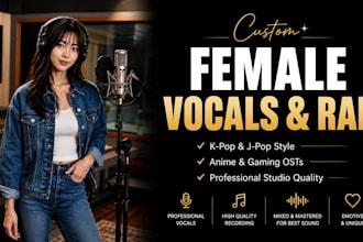 record professional female vocals and rap for kpop, jpop, and anime