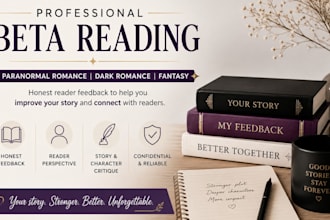 beta read critique paranormal romance, beta read dark romance and fantasy novel
