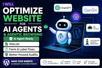 optimize wordpress website for ai agents and agentic browsing for lighthouse