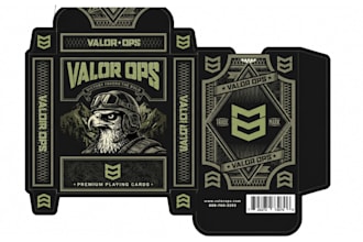 design card game box, tuck box dieline, booster pack, tarot card packaging
