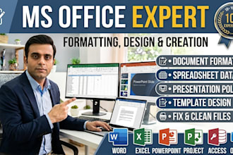 be your professional microsoft office expert for any document task