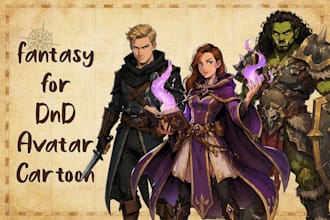 draw a fantasy character for boardgame, dnd in 24 hours