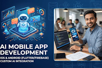 do ai custom mobile app development in flutter for android and ios