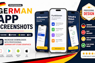 german app screenshots for play store, app store google play, andriod mobile app