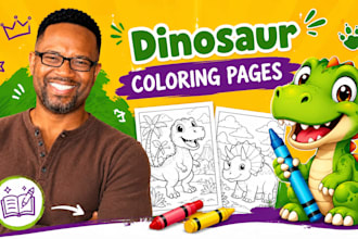 design dinosaur coloring book pages for kids