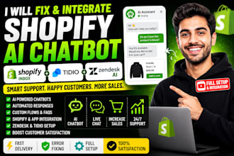 fix integrate shopify ai chatbot tidio shopify inbox support zendesk ai