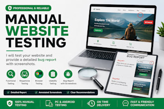 test your website and provide a detailed bug report