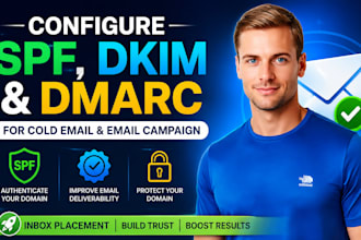 configure domain spf dkim and dmarc for cold email and email campaign sending