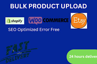 bulk upload products to shopify etsy woocommerce with SEO