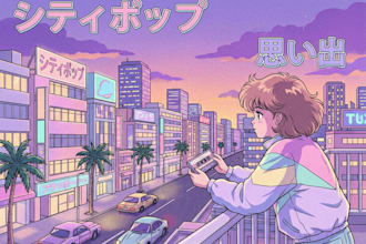 create retro city pop 90s 80s anime illustration