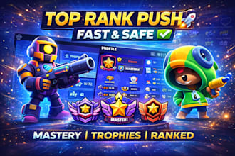 push your brawl stars trophies, rank and mastery fast