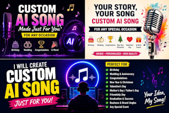 create a custom ai song for your name and business in mp3