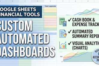 create a professional custom google sheets cash book and expense tracker