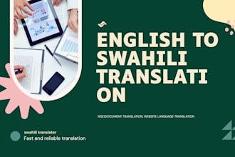 offer translation services, english to swahili