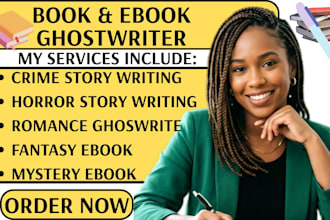 ghostwrite horror crime story thriller fantasy romance ebook true crime story