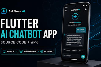 develop a flutter ai chatbot app with source code