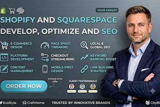 develop shopify, squarespace seo, optimize shopify, design squarespace website
