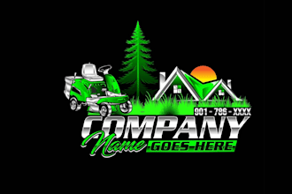design tree care, landscape, lawn care, grass, agriculture logo