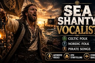 sing male sea shanty, celtic pirate, sailors chant, ethereal vocals, nordic folk