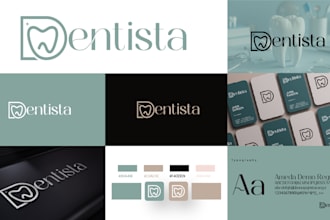 do premium minimalist dental logo and branding for dentists and orthodontists