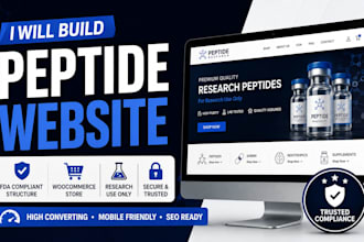 build peptide website, research peptide store, woocommerce website