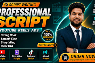 write professional youtube scripts short video scripts and engaging content