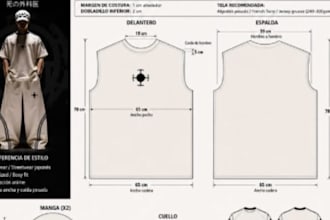 make fashion tech pack of clothing and bags for production