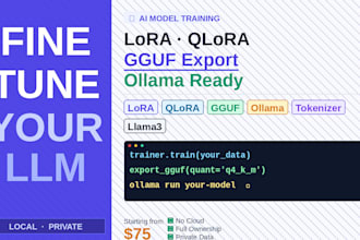fine tune custom llm with lora qlora export gguf for local ollama ai