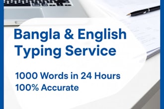 bangla and english typing, transcription, data entry