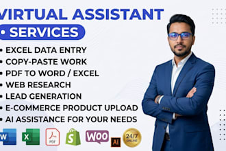 be your virtual assistant for data entry and copy paste job