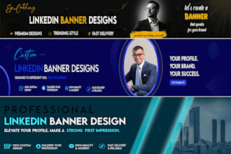 design professional linkedin banner, cover or posts