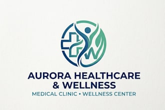 design a professional clinic logo for healthcare, medical, and wellness business
