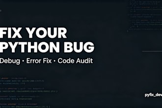 fix python bugs, errors and debug your code