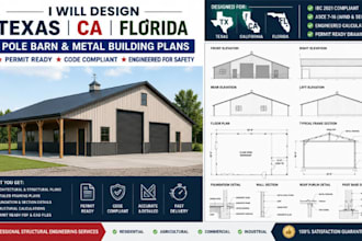 design texas ca florida pole barn metal building plans for permit approval